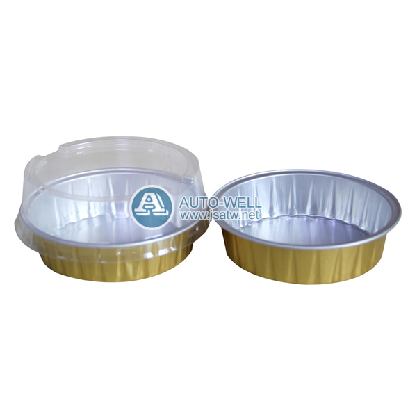 Disposable aluminum foil containers with lids