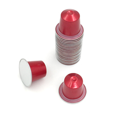 Aluminum foil coffee capsule with sticker